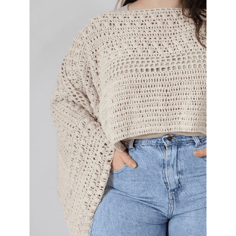 Guia de tejido - Poncho punto popcorn